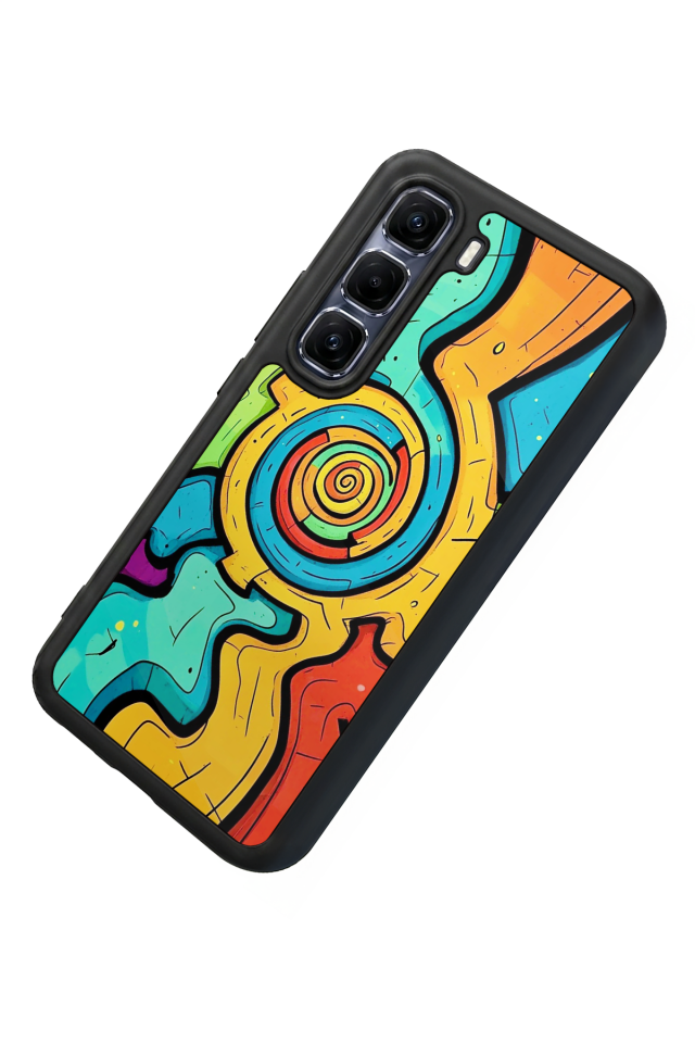 Infinix Hot 60 Pro Plus Uyumlu Abstract Tasarımlı Glossy Premium Kılıf