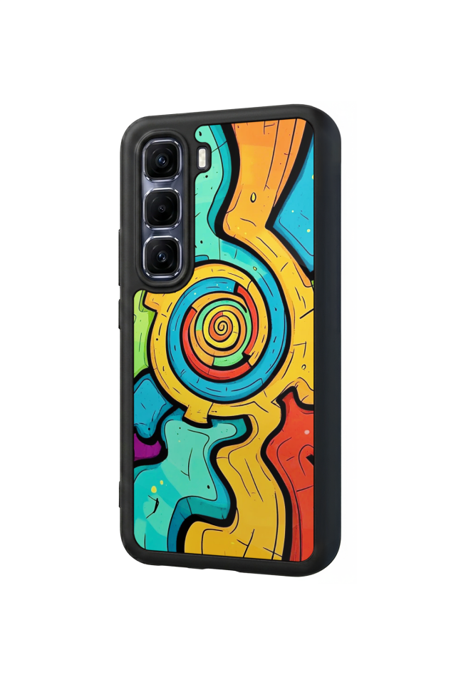Infinix Hot 60 Pro Plus Uyumlu Abstract Tasarımlı Glossy Premium Kılıf
