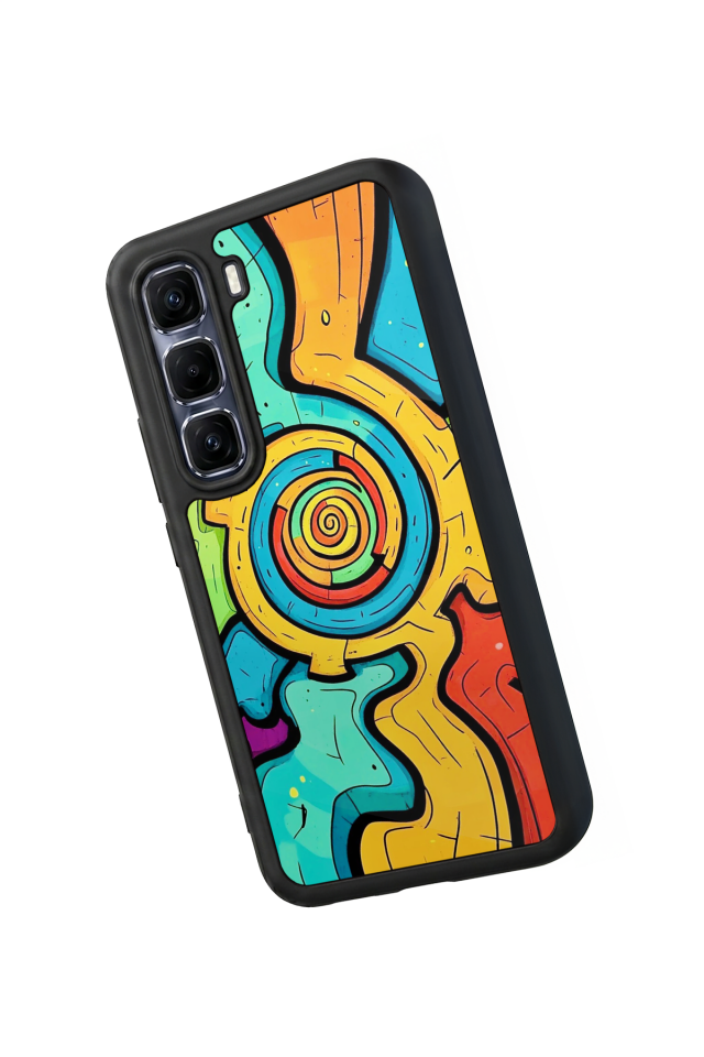 Infinix Hot 60 Pro Plus Uyumlu Abstract Tasarımlı Glossy Premium Kılıf