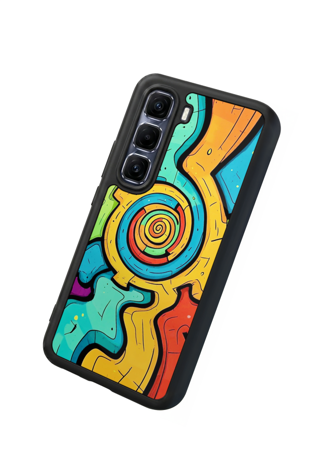 Infinix Hot 60 Pro Plus Uyumlu Abstract Tasarımlı Glossy Premium Kılıf