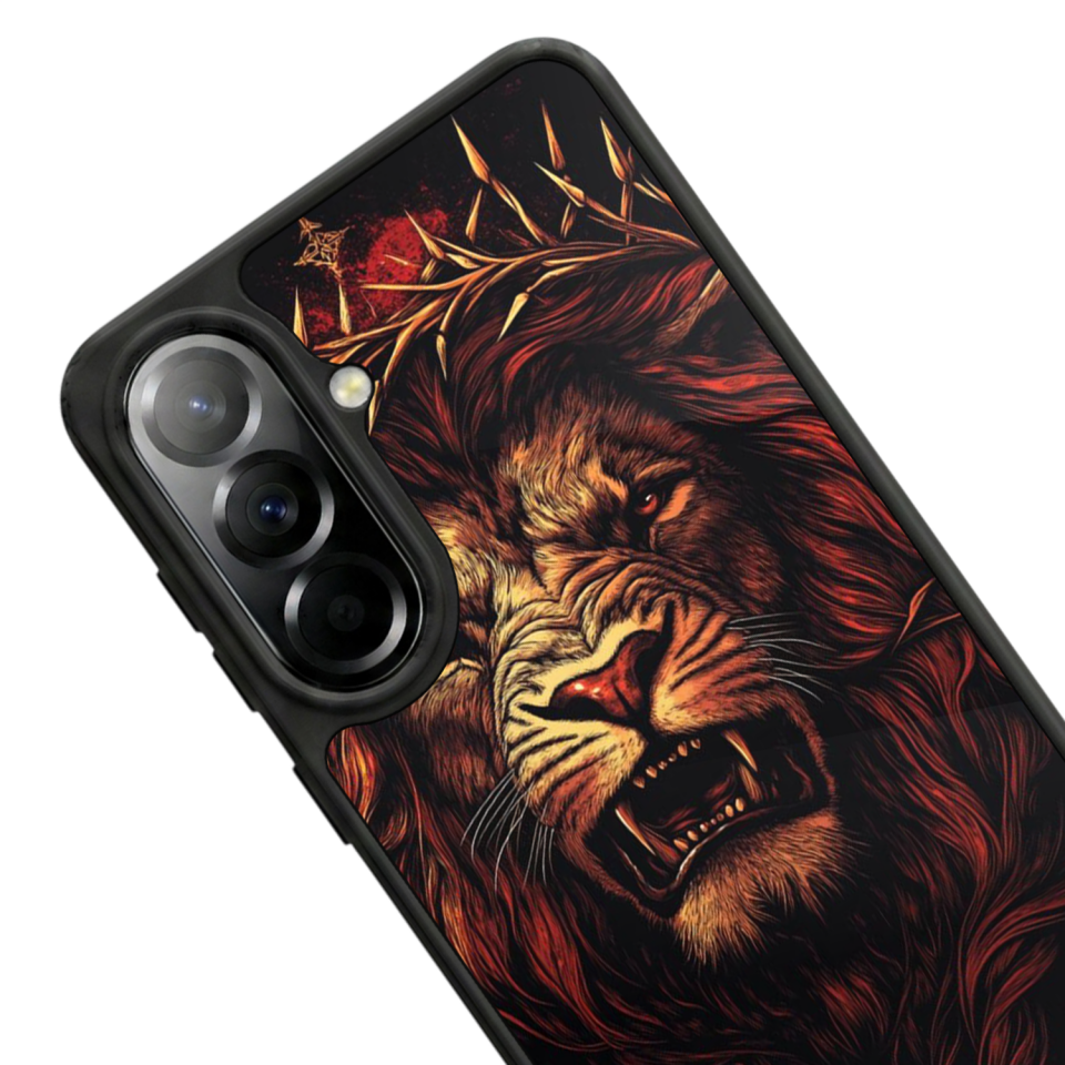 Samsung Galaxy A37 Uyumlu Aslan Tasarımlı Glossy Premium Kılıf