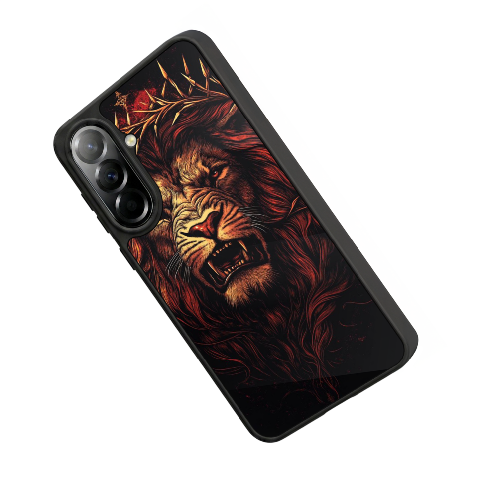 Samsung Galaxy A37 Uyumlu Aslan Tasarımlı Glossy Premium Kılıf