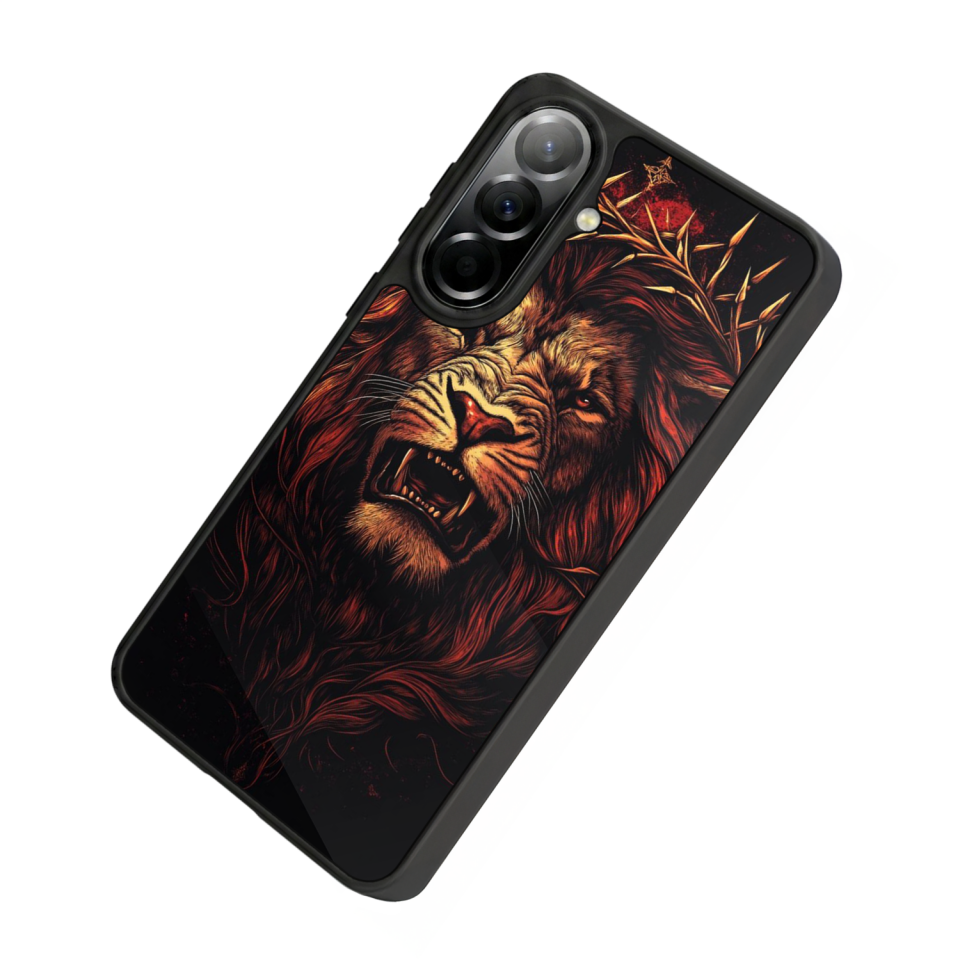 Samsung Galaxy A37 Uyumlu Aslan Tasarımlı Glossy Premium Kılıf