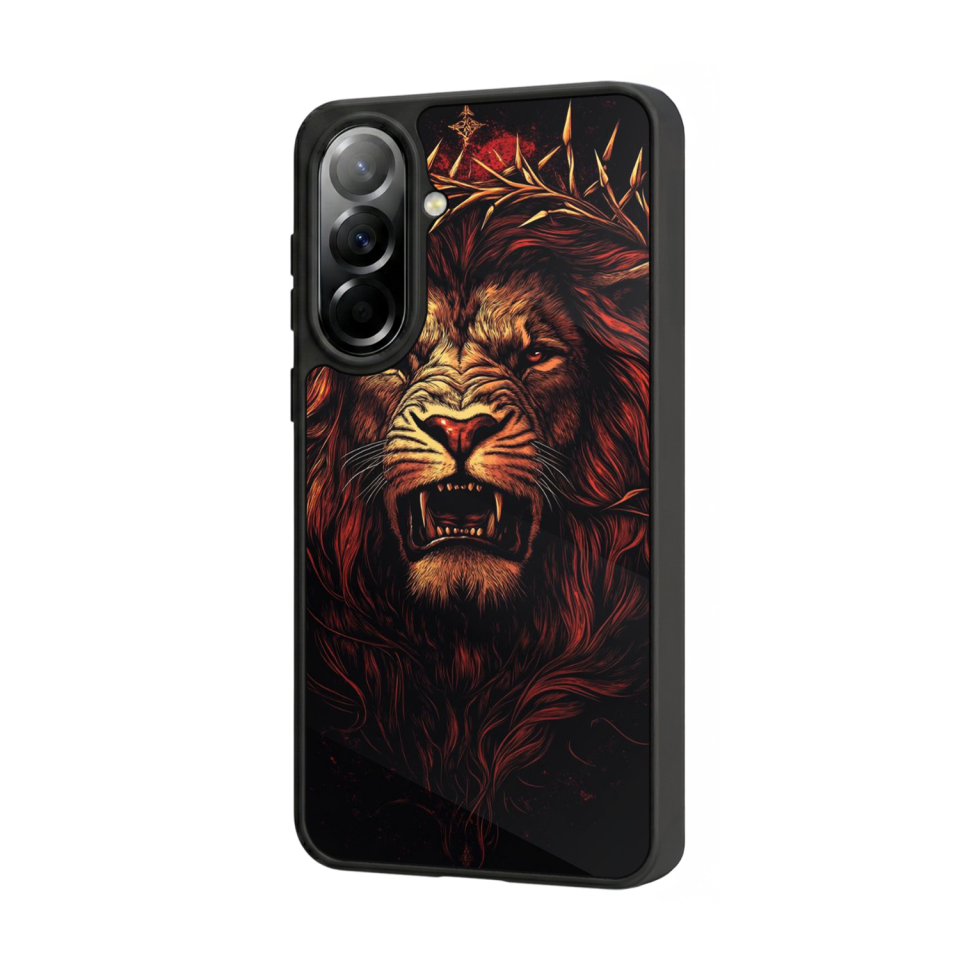 Samsung Galaxy A37 Uyumlu Aslan Tasarımlı Glossy Premium Kılıf