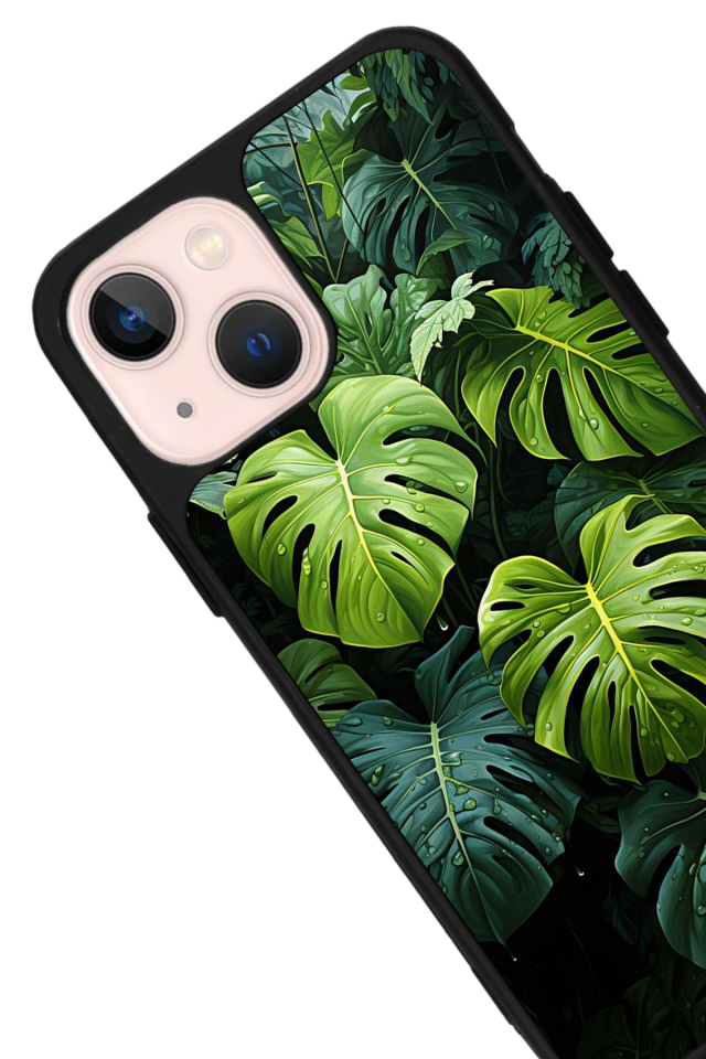 iPhone 13 Mini Uyumlu Botanik Tasarımlı Glossy Premium Kılıf