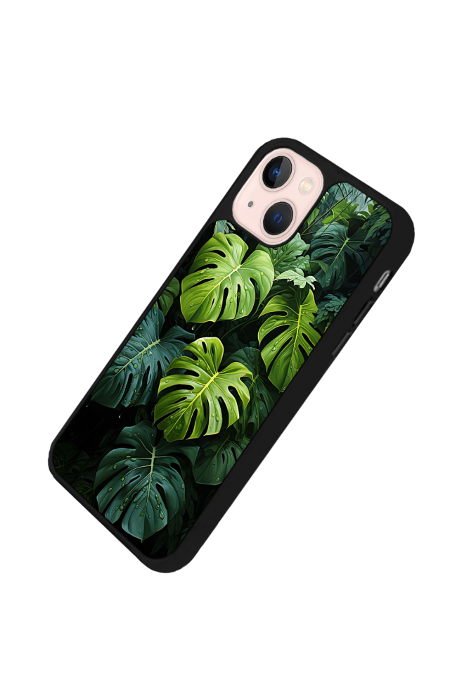 iPhone 13 Mini Uyumlu Botanik Tasarımlı Glossy Premium Kılıf
