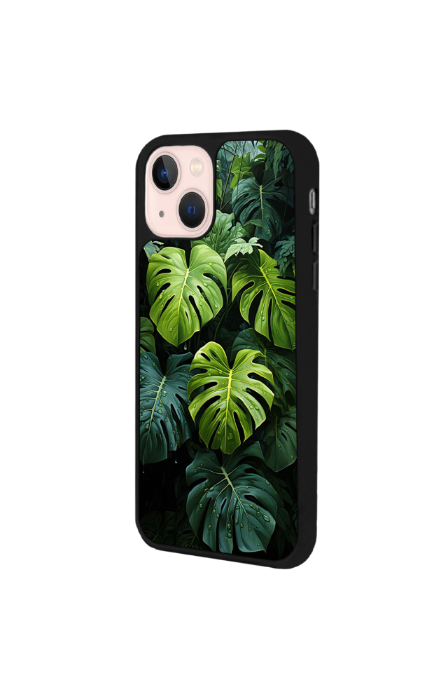 iPhone 13 Mini Uyumlu Botanik Tasarımlı Glossy Premium Kılıf