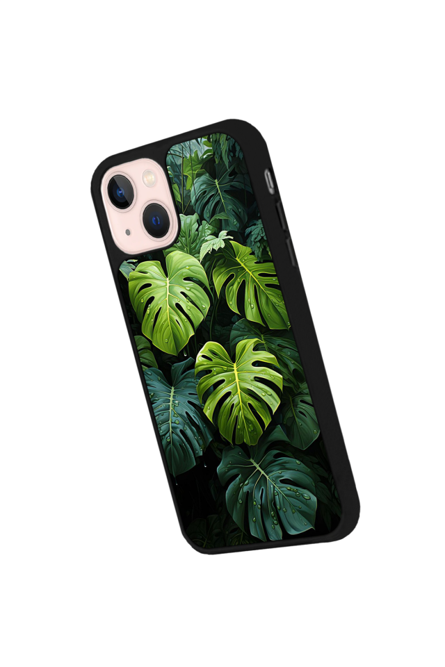 iPhone 13 Mini Uyumlu Botanik Tasarımlı Glossy Premium Kılıf