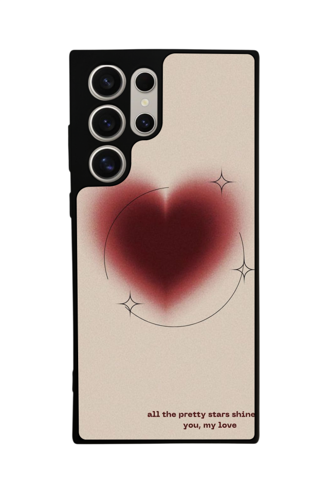 Samsung Galaxy S22 Ultra Uyumlu Kalp Love Tasarımlı Glossy Premium Kılıf