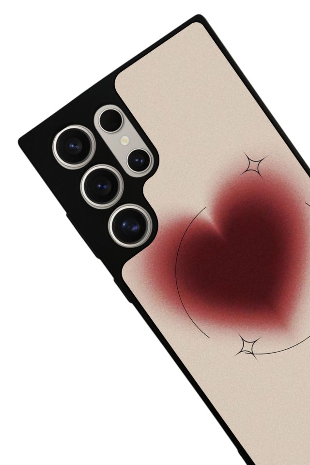 Samsung Galaxy S22 Ultra Uyumlu Kalp Love Tasarımlı Glossy Premium Kılıf