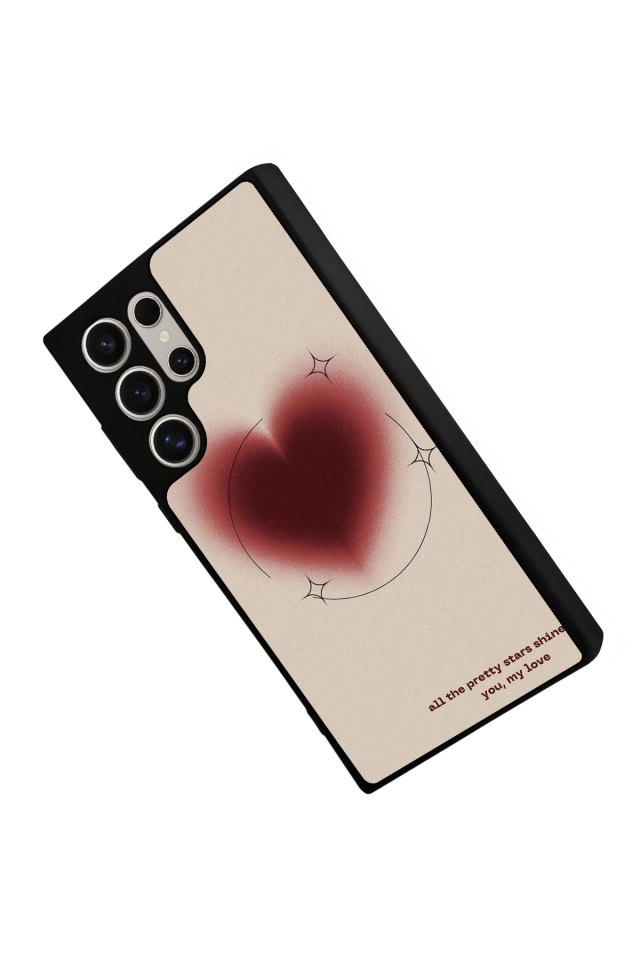 Samsung Galaxy S22 Ultra Uyumlu Kalp Love Tasarımlı Glossy Premium Kılıf