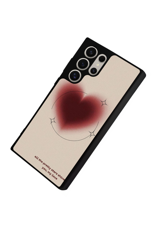 Samsung Galaxy S22 Ultra Uyumlu Kalp Love Tasarımlı Glossy Premium Kılıf
