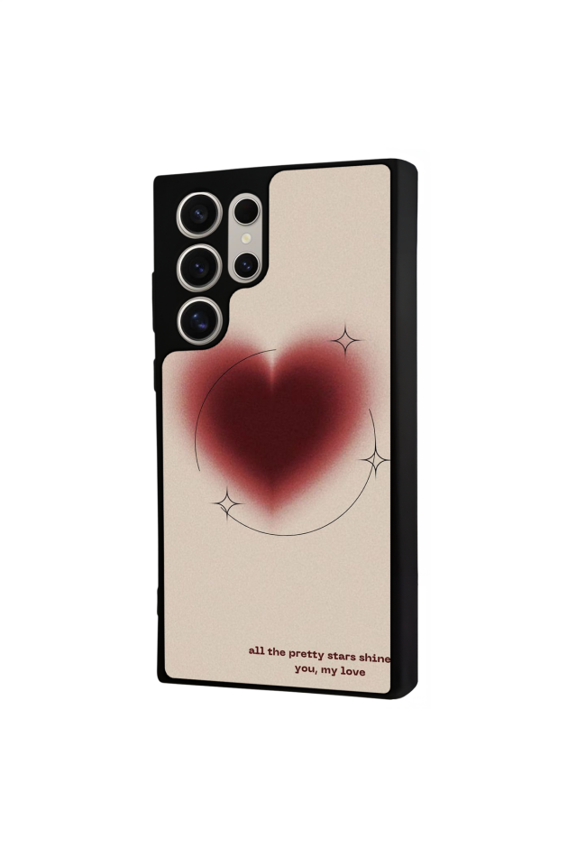 Samsung Galaxy S22 Ultra Uyumlu Kalp Love Tasarımlı Glossy Premium Kılıf