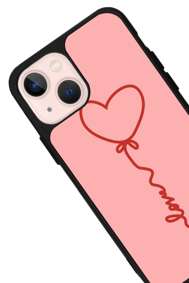 iPhone 14 Plus Uyumlu Kalp Love Tasarımlı Glossy Premium Kılıf