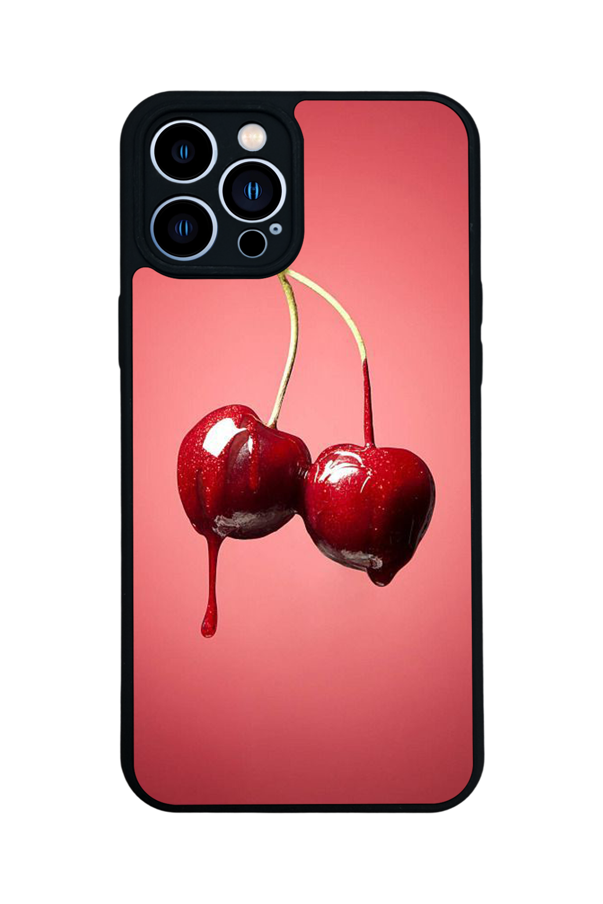 iPhone 12 Pro Max Uyumlu Kiraz Tasarımlı Glossy Premium Kılıf
