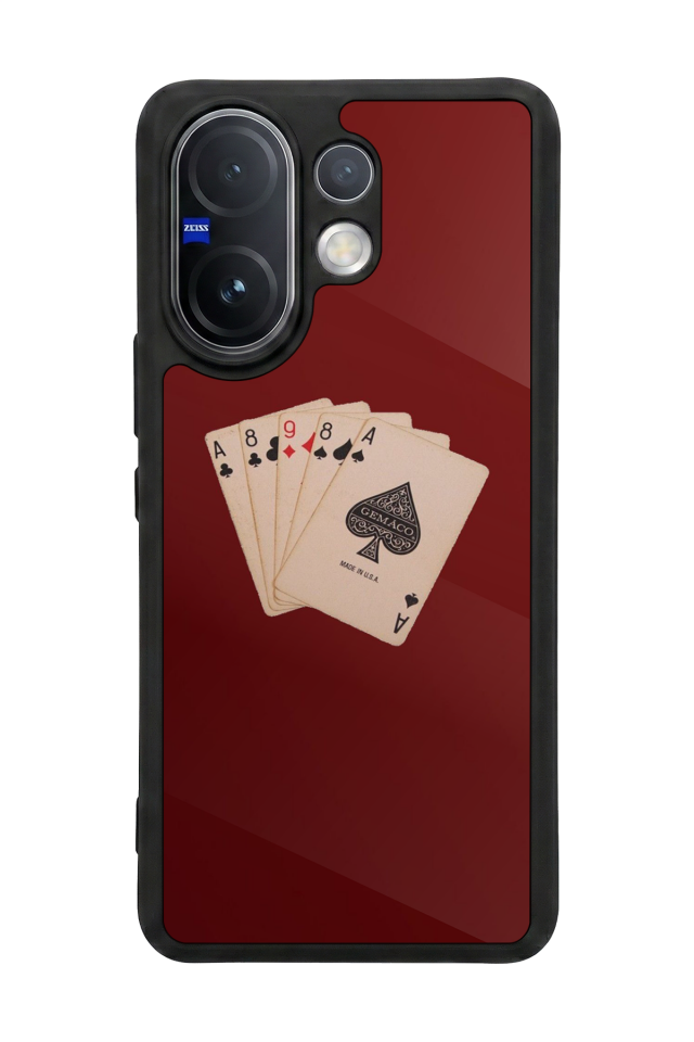 Vivo V60 Uyumlu Kirmizi Tasarımlı Glossy Premium Kılıf