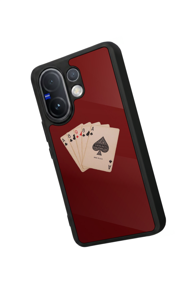 Vivo V60 Uyumlu Kirmizi Tasarımlı Glossy Premium Kılıf