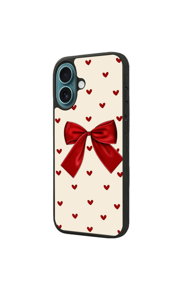 iPhone 16 Uyumlu Kurdele Tasarımlı Glossy Premium Kılıf