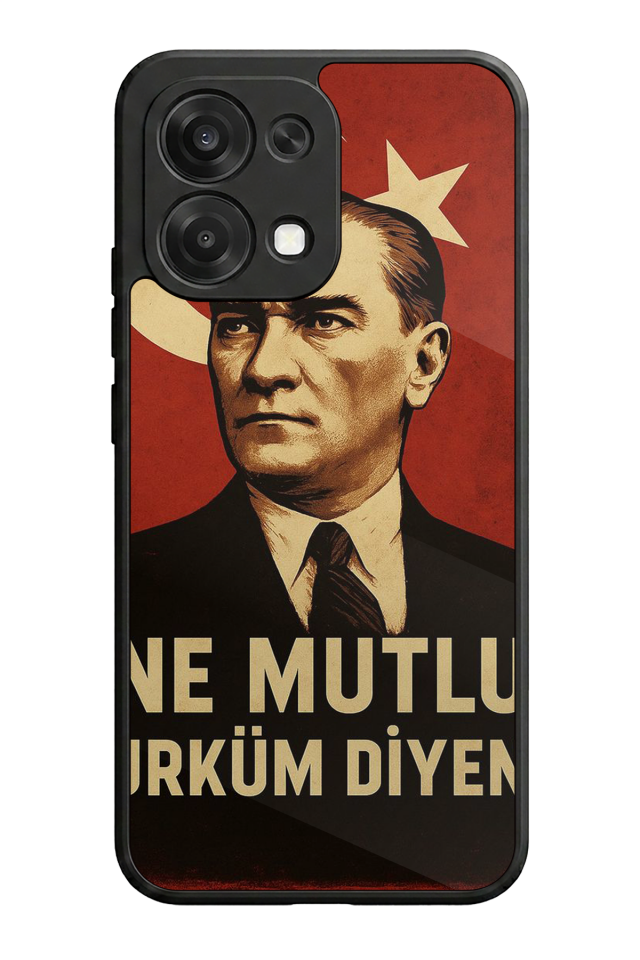 Oppo A6 Pro Uyumlu  Mustafa Kemal Ataturk Tasarımlı Glossy Premium Kılıf