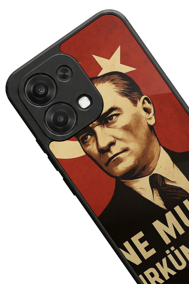Oppo A6 Pro Uyumlu  Mustafa Kemal Ataturk Tasarımlı Glossy Premium Kılıf