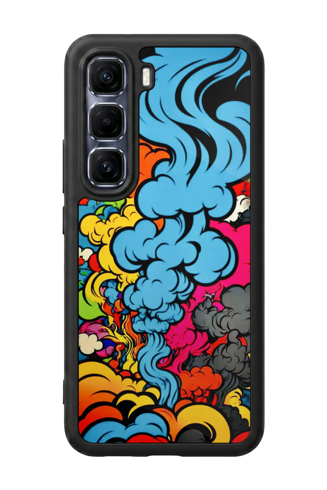 Infinix Hot 60 Pro Plus Uyumlu Abstract Tasarımlı Glossy Premium Kılıf