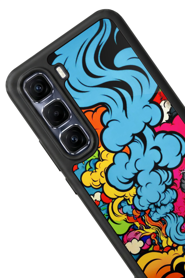 Infinix Hot 60 Pro Plus Uyumlu Abstract Tasarımlı Glossy Premium Kılıf