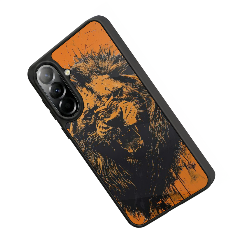 Samsung Galaxy A37 Uyumlu Aslan Tasarımlı Glossy Premium Kılıf