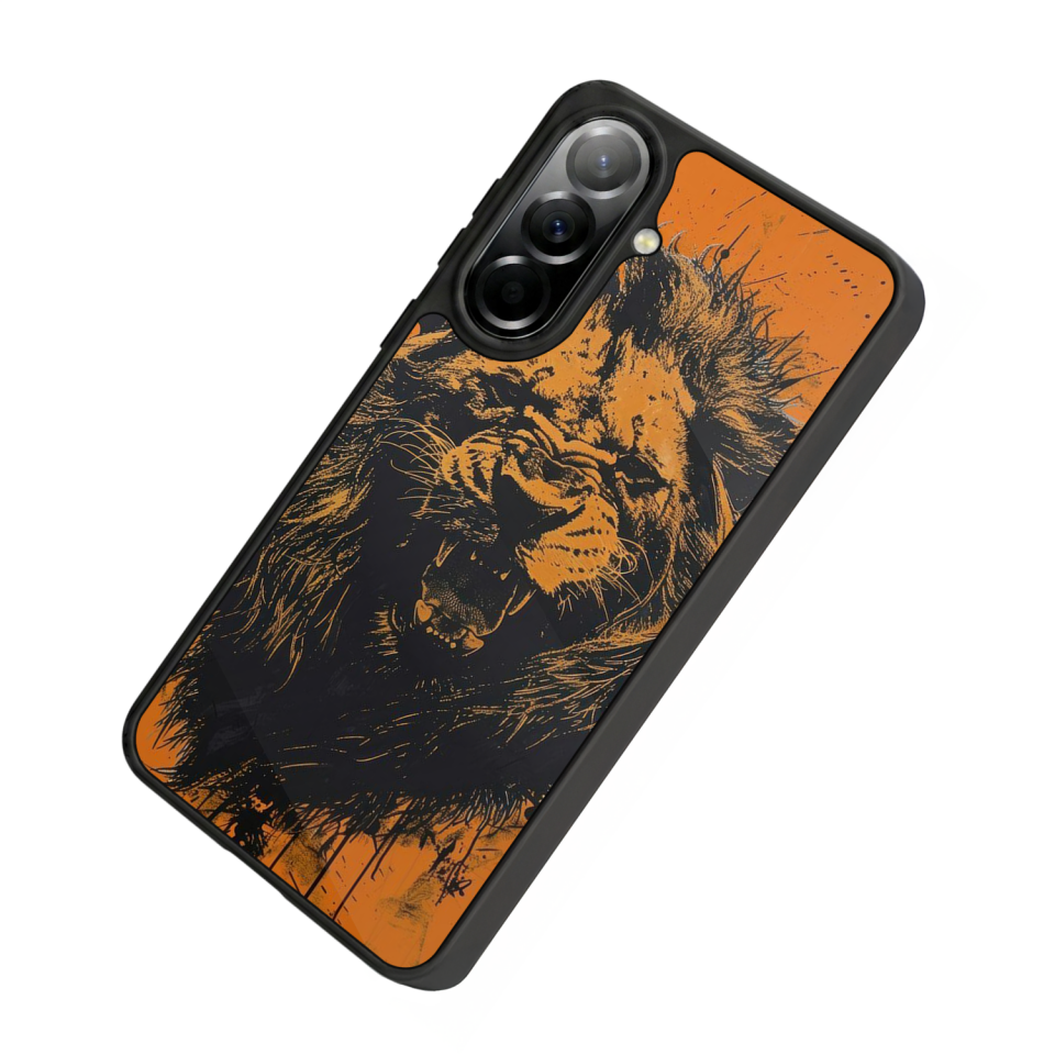 Samsung Galaxy A37 Uyumlu Aslan Tasarımlı Glossy Premium Kılıf