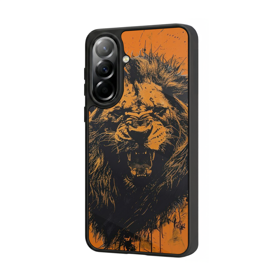 Samsung Galaxy A37 Uyumlu Aslan Tasarımlı Glossy Premium Kılıf