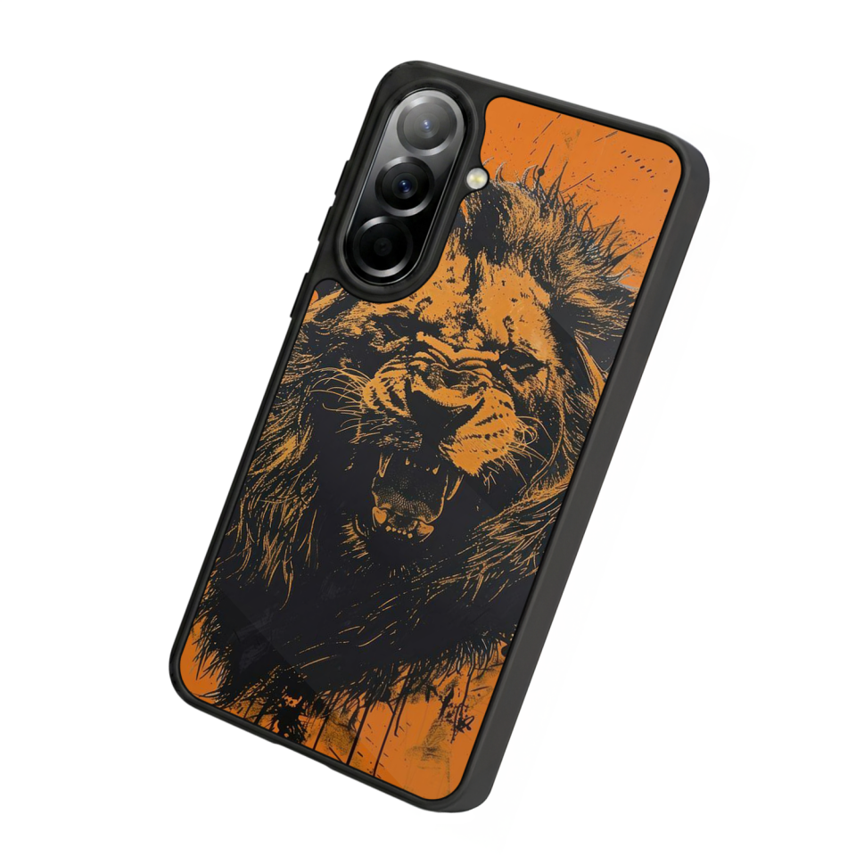 Samsung Galaxy A37 Uyumlu Aslan Tasarımlı Glossy Premium Kılıf