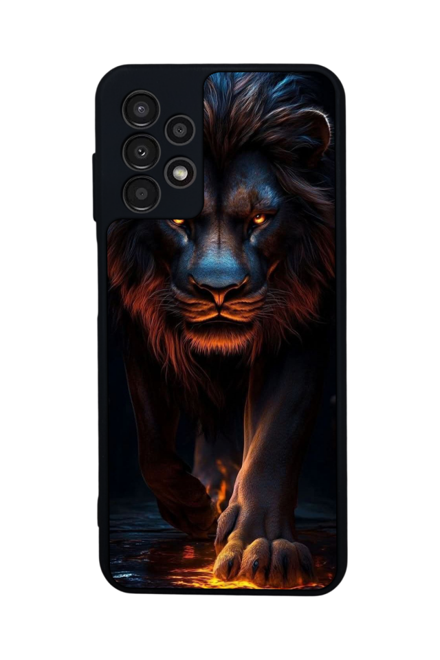 Samsung Galaxy A13 Uyumlu Aslan Tasarımlı Glossy Premium Kılıf
