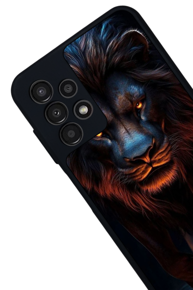 Samsung Galaxy A13 Uyumlu Aslan Tasarımlı Glossy Premium Kılıf