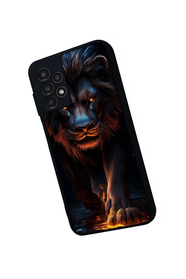 Samsung Galaxy A13 Uyumlu Aslan Tasarımlı Glossy Premium Kılıf