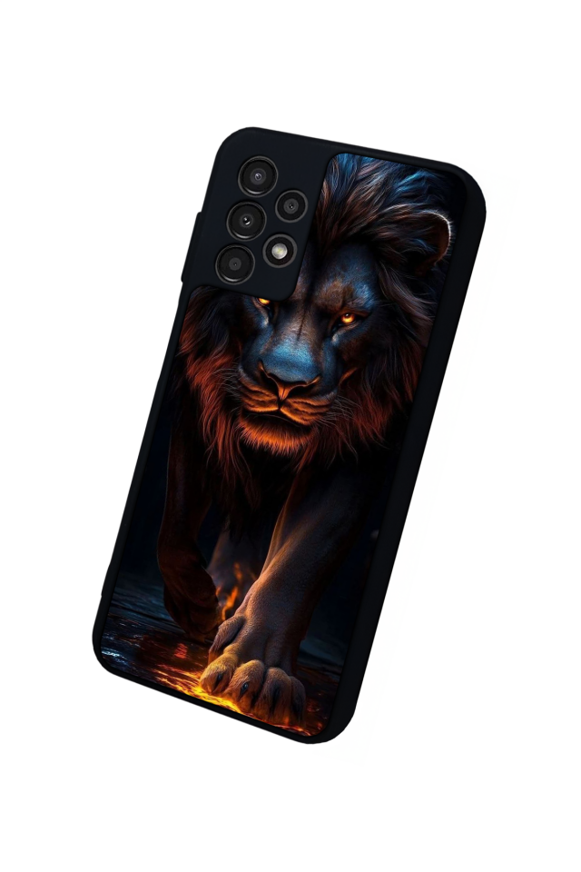 Samsung Galaxy A13 Uyumlu Aslan Tasarımlı Glossy Premium Kılıf