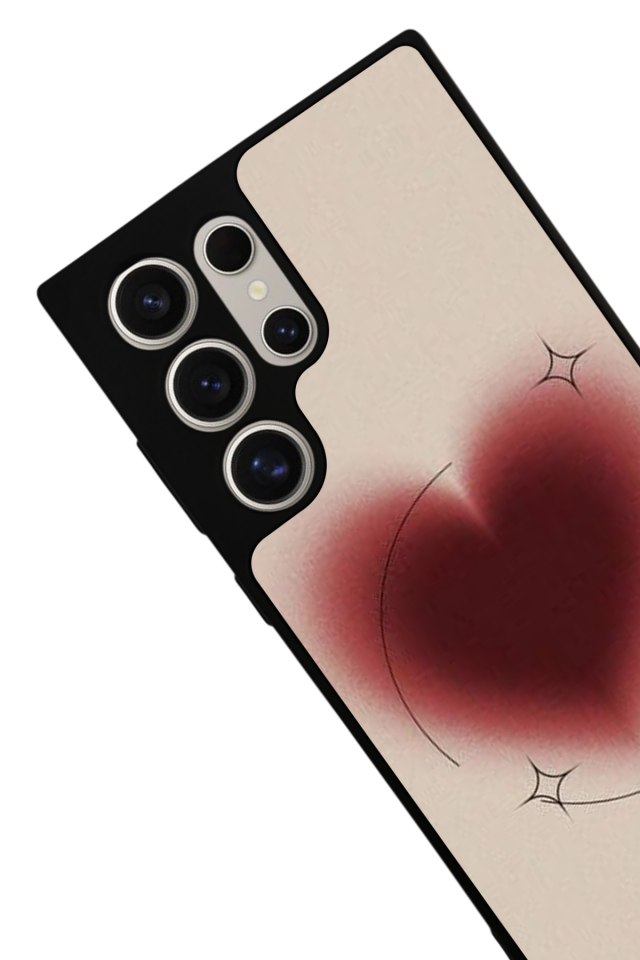 Samsung Galaxy S22 Ultra Uyumlu Kalp Love Tasarımlı Glossy Premium Kılıf