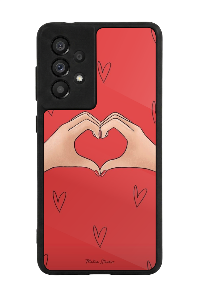 Samsung Galaxy A73 Uyumlu Kalp Love Tasarımlı Glossy Premium Kılıf