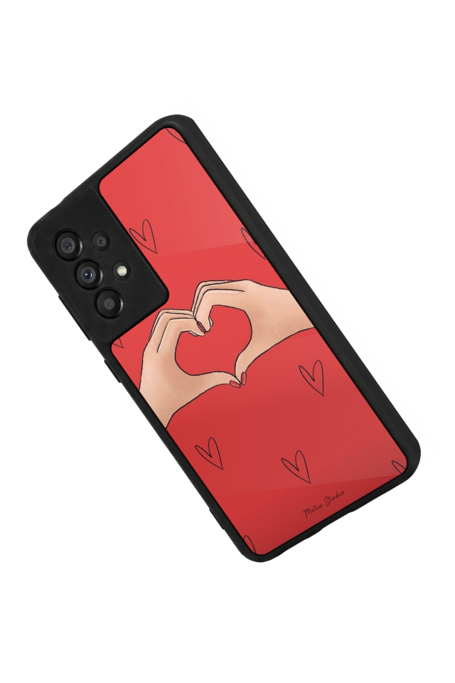 Samsung Galaxy A73 Uyumlu Kalp Love Tasarımlı Glossy Premium Kılıf