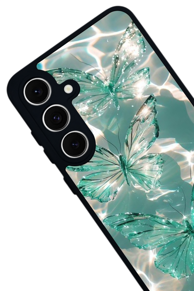 Samsung Galaxy S24 FE Uyumlu Kelebek Tasarımlı Glossy Premium Kılıf