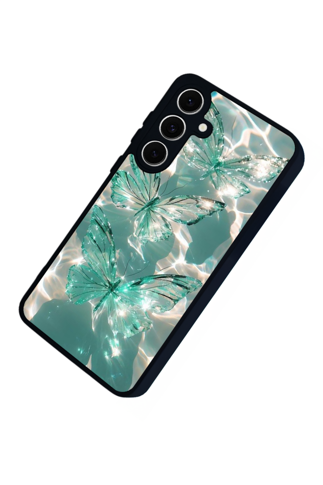 Samsung Galaxy S24 FE Uyumlu Kelebek Tasarımlı Glossy Premium Kılıf