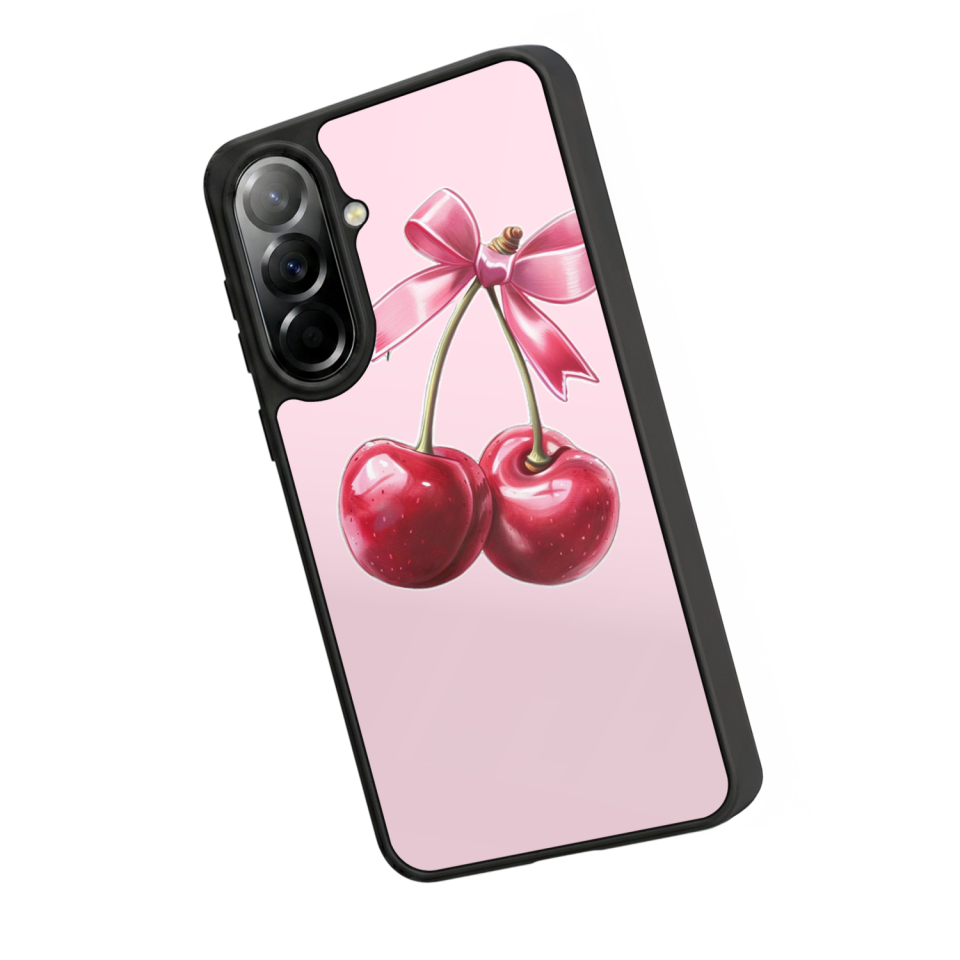 Samsung Galaxy A57 Uyumlu Kiraz Tasarımlı Glossy Premium Kılıf