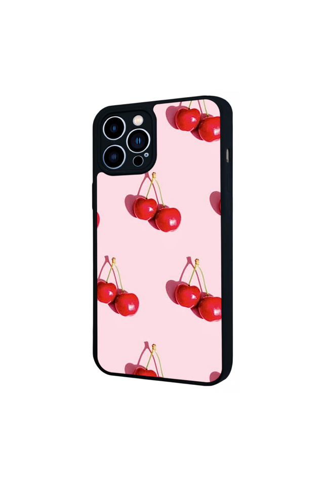 iPhone 12 Pro Max Uyumlu Kiraz Tasarımlı Glossy Premium Kılıf