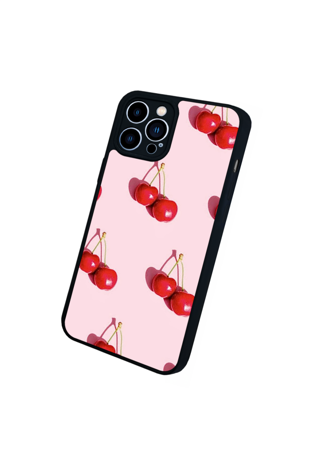 iPhone 12 Pro Max Uyumlu Kiraz Tasarımlı Glossy Premium Kılıf