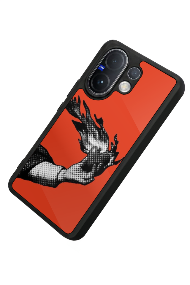 Vivo V60 Uyumlu Kirmizi Tasarımlı Glossy Premium Kılıf