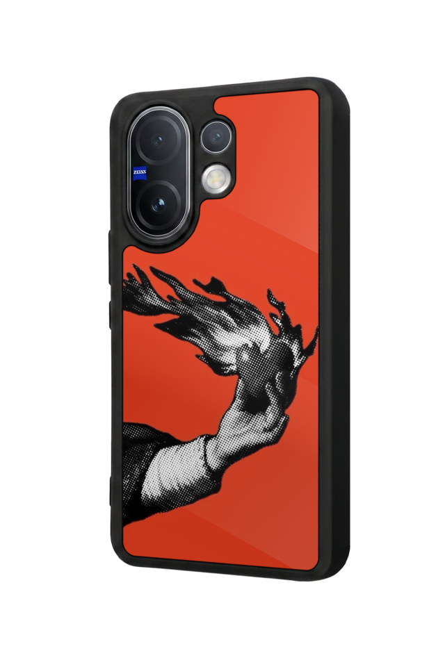Vivo V60 Uyumlu Kirmizi Tasarımlı Glossy Premium Kılıf