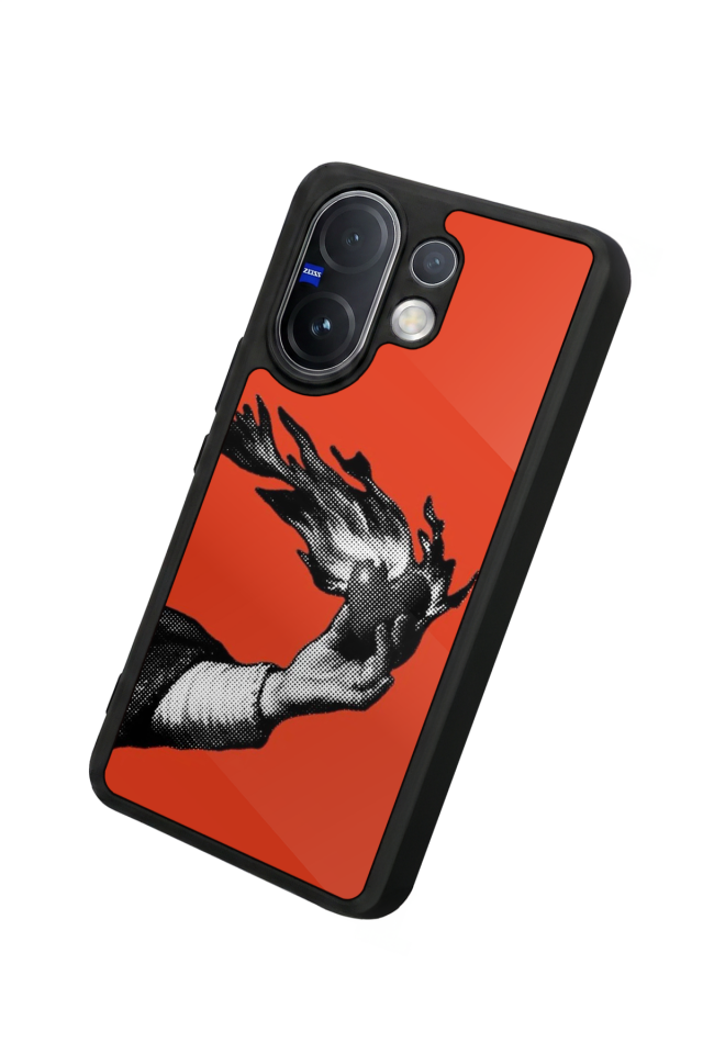 Vivo V60 Uyumlu Kirmizi Tasarımlı Glossy Premium Kılıf