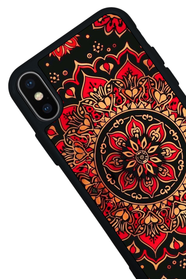 iPhone X/ XS Uyumlu Mandala Tasarımlı Glossy Premium Kılıf