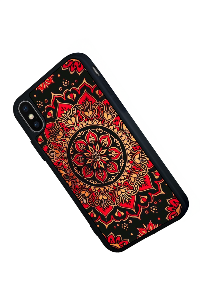 iPhone X/ XS Uyumlu Mandala Tasarımlı Glossy Premium Kılıf