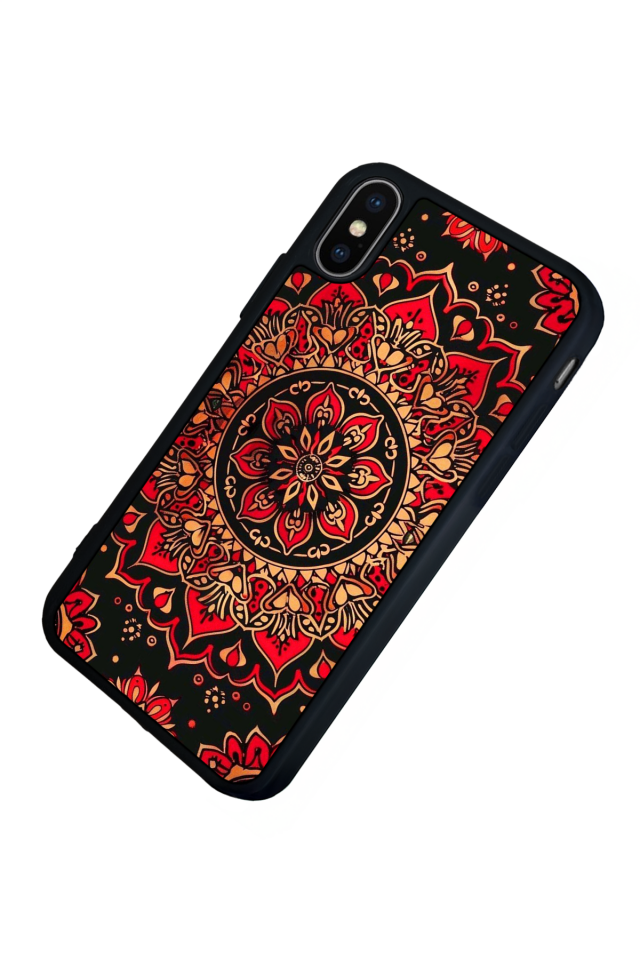 iPhone X/ XS Uyumlu Mandala Tasarımlı Glossy Premium Kılıf