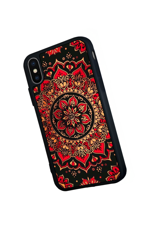 iPhone X/ XS Uyumlu Mandala Tasarımlı Glossy Premium Kılıf