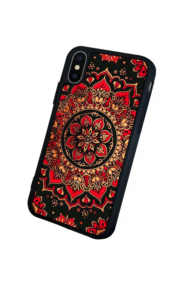 iPhone X/ XS Uyumlu Mandala Tasarımlı Glossy Premium Kılıf